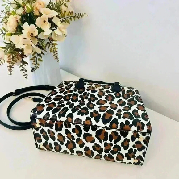 Kate Spade Purse Madison Spotted Animal Printed Satchel Leopard - Picture 8 of 11